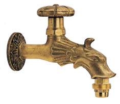 GRIFO JARDIN RANA 1/2 LATON ENVEJECIDO VERDE