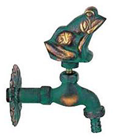 GRIFO JARDIN RANA 3/4 LATON ENVEJECIDO VERDE