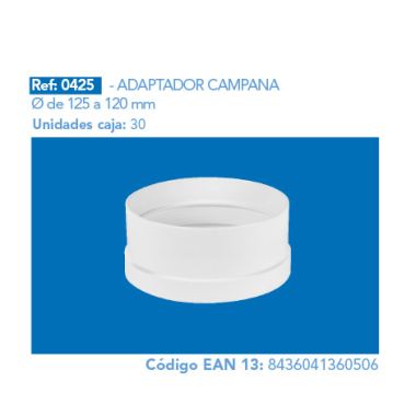 ADAPTADOR CAMPANA 150 a 120 mm